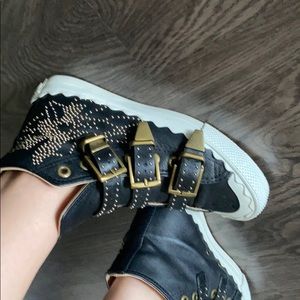 Chole soft leather sneakers